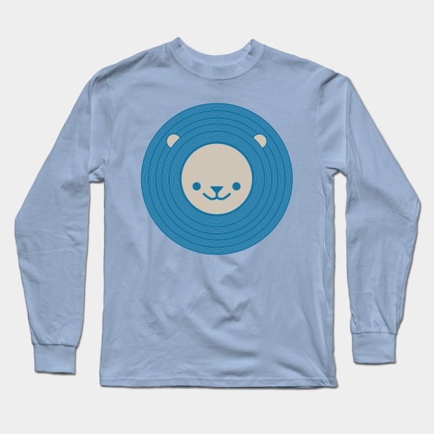 Vinyl Lion (Blue) Long Sleeve T-Shirt by SMcGuire